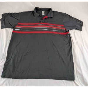 Adidas Mens Climalite Gray Striped Short Sleeve Polo Shirt Performance XL